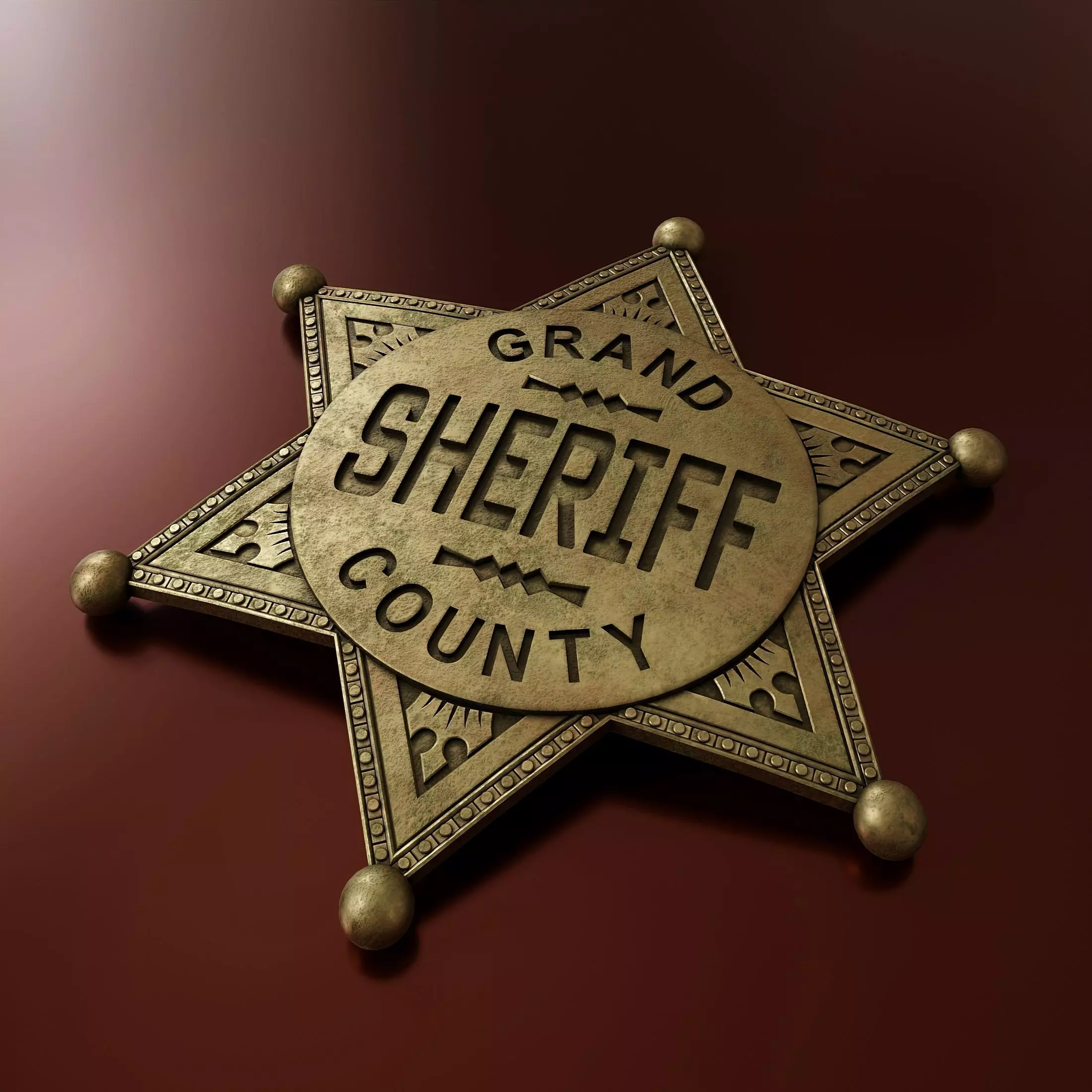 Sheriffs Badge 3 3D model_0