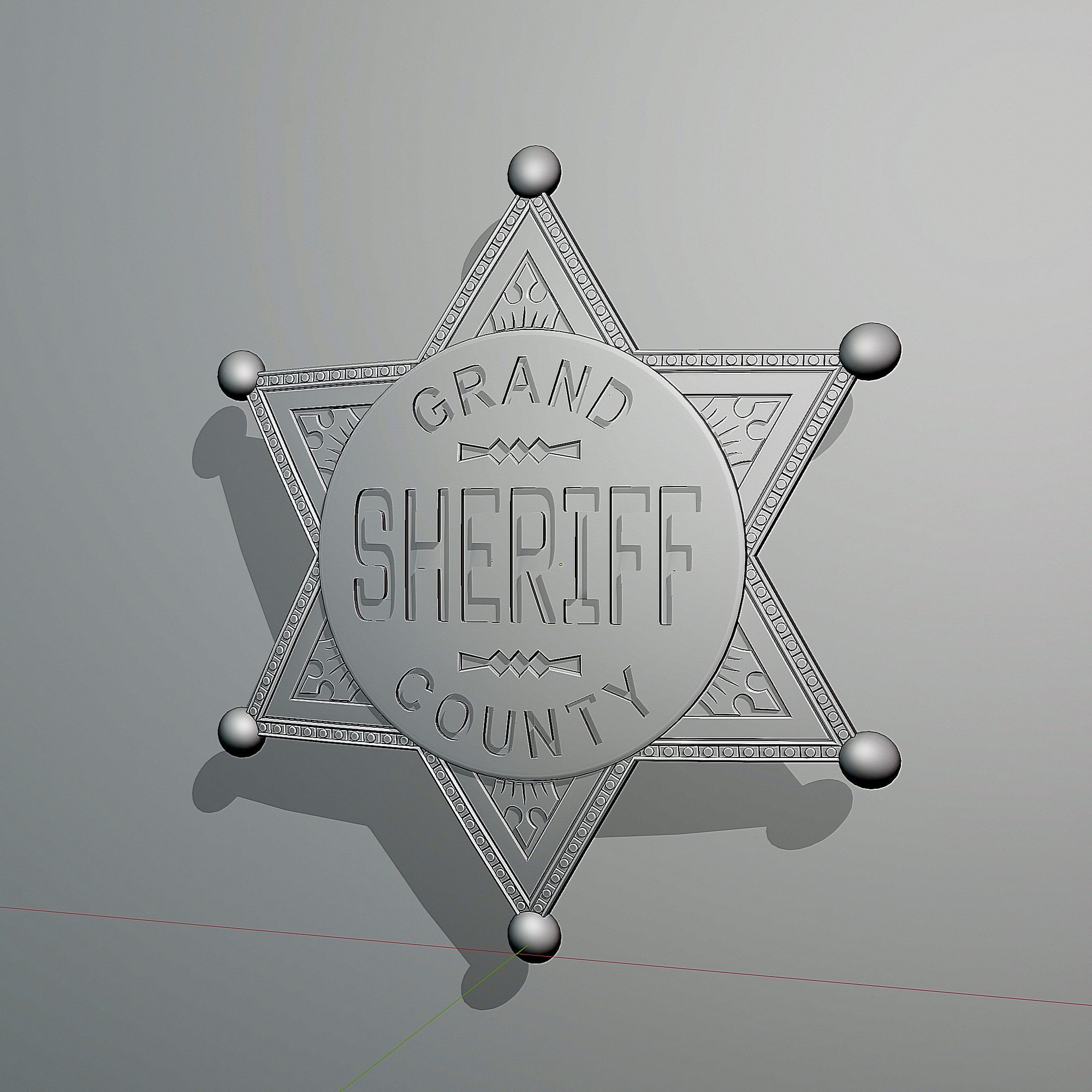 Sheriffs Badge 3 3D model_3