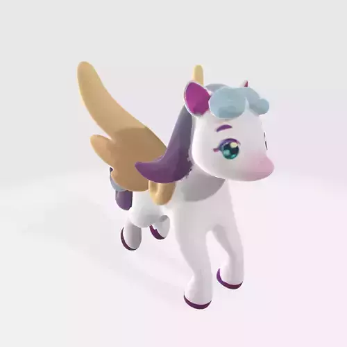 Cartoon winged unicorn character