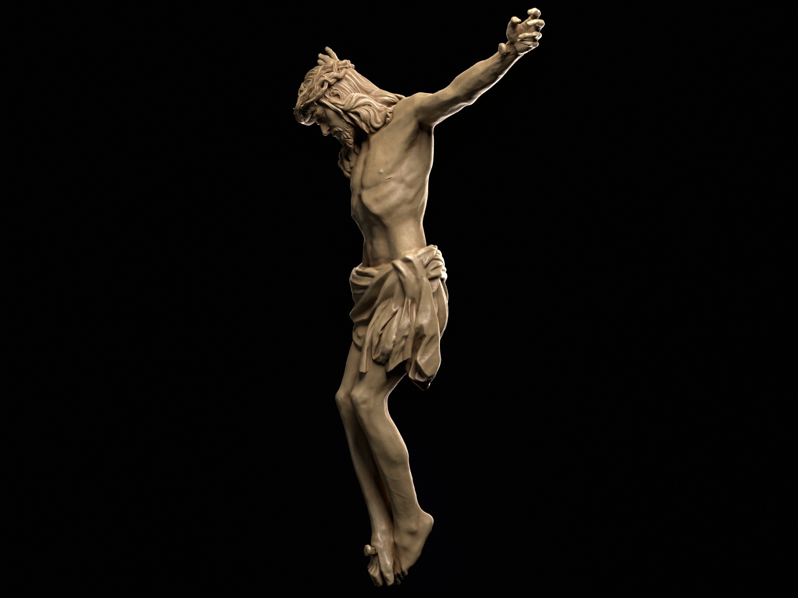 Crucifix Statue - Jesus Christ Sculpture  3D print model_7