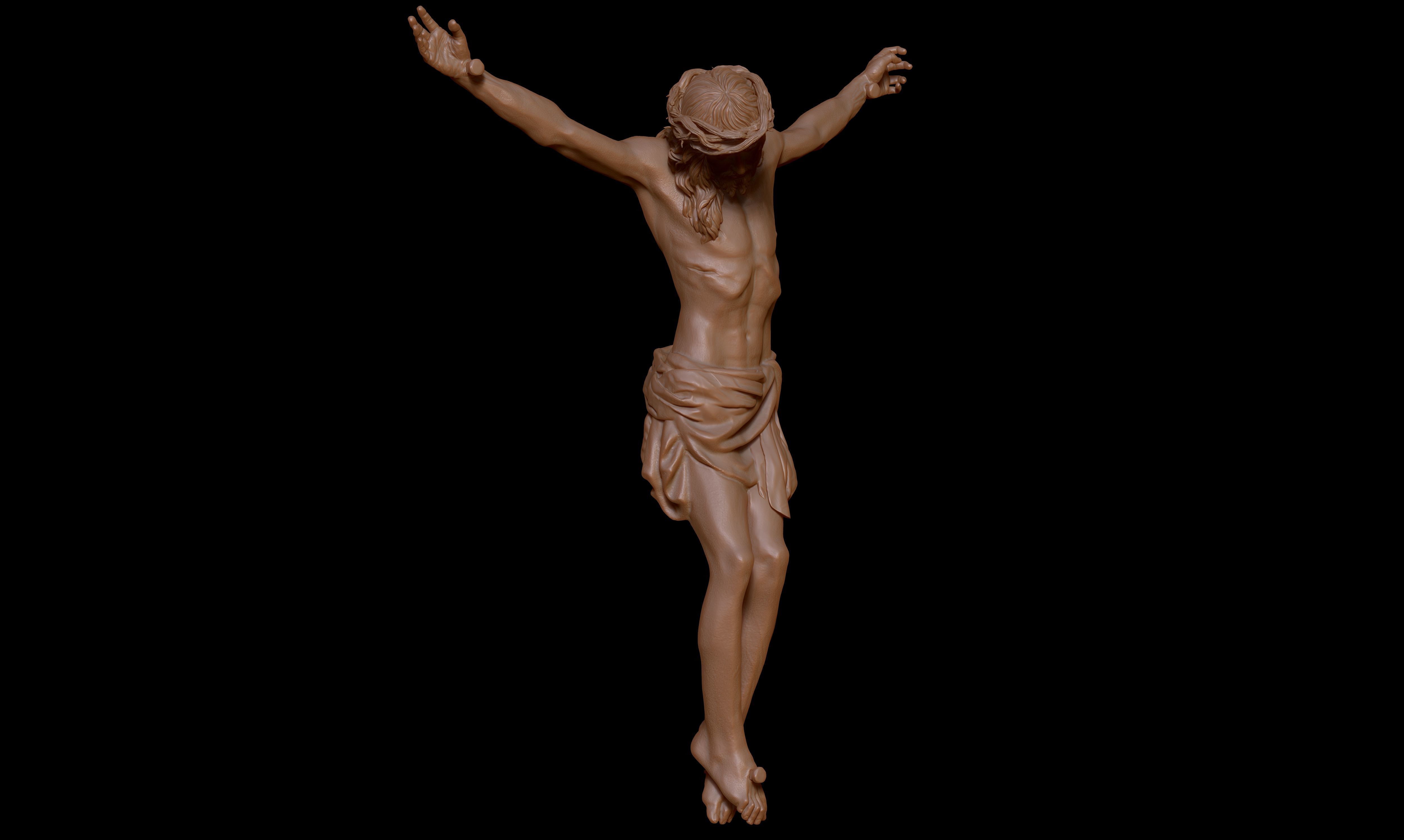 Crucifix Statue - Jesus Christ Sculpture  3D print model_19