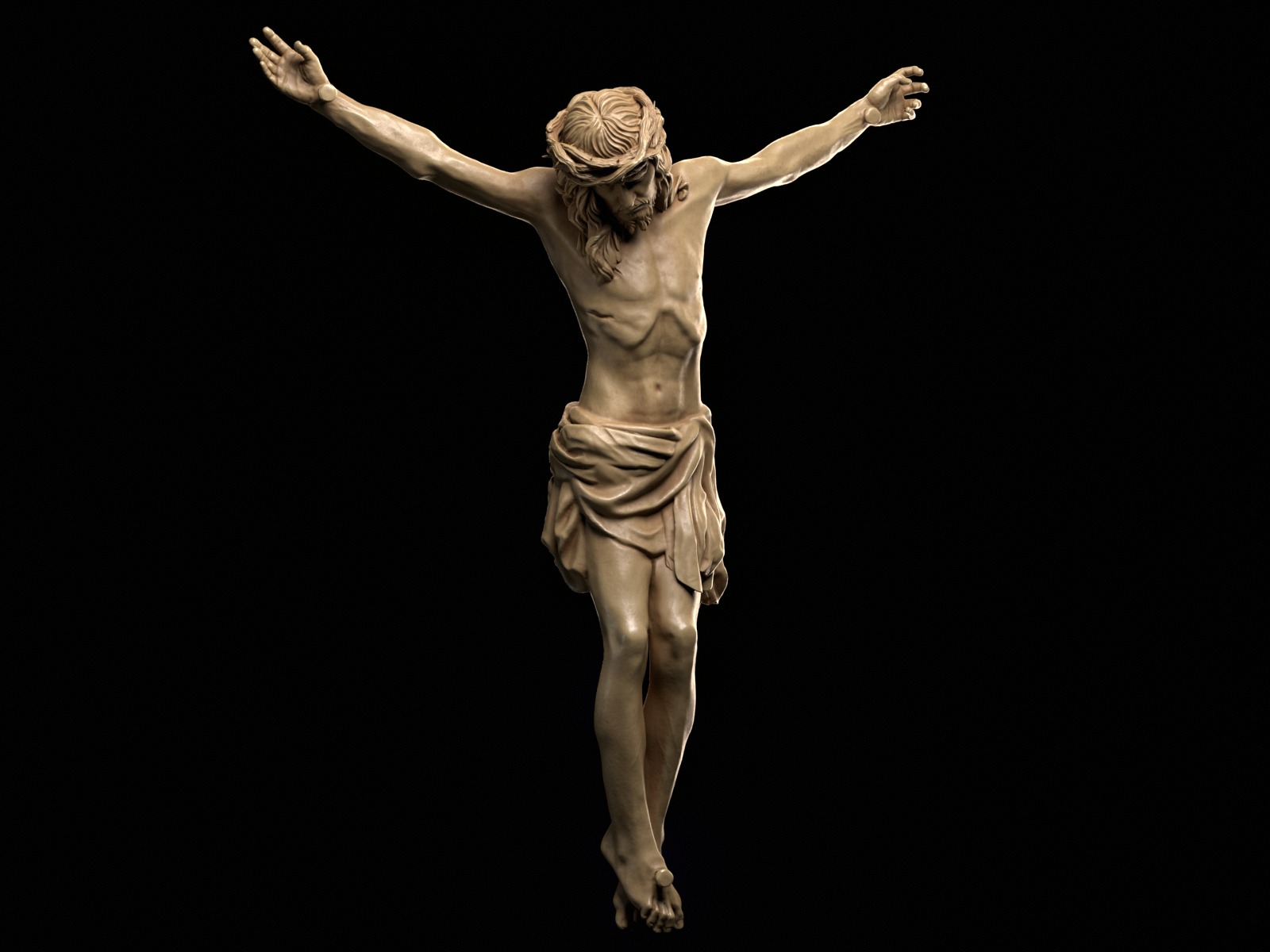 Crucifix Statue - Jesus Christ Sculpture  3D print model_1