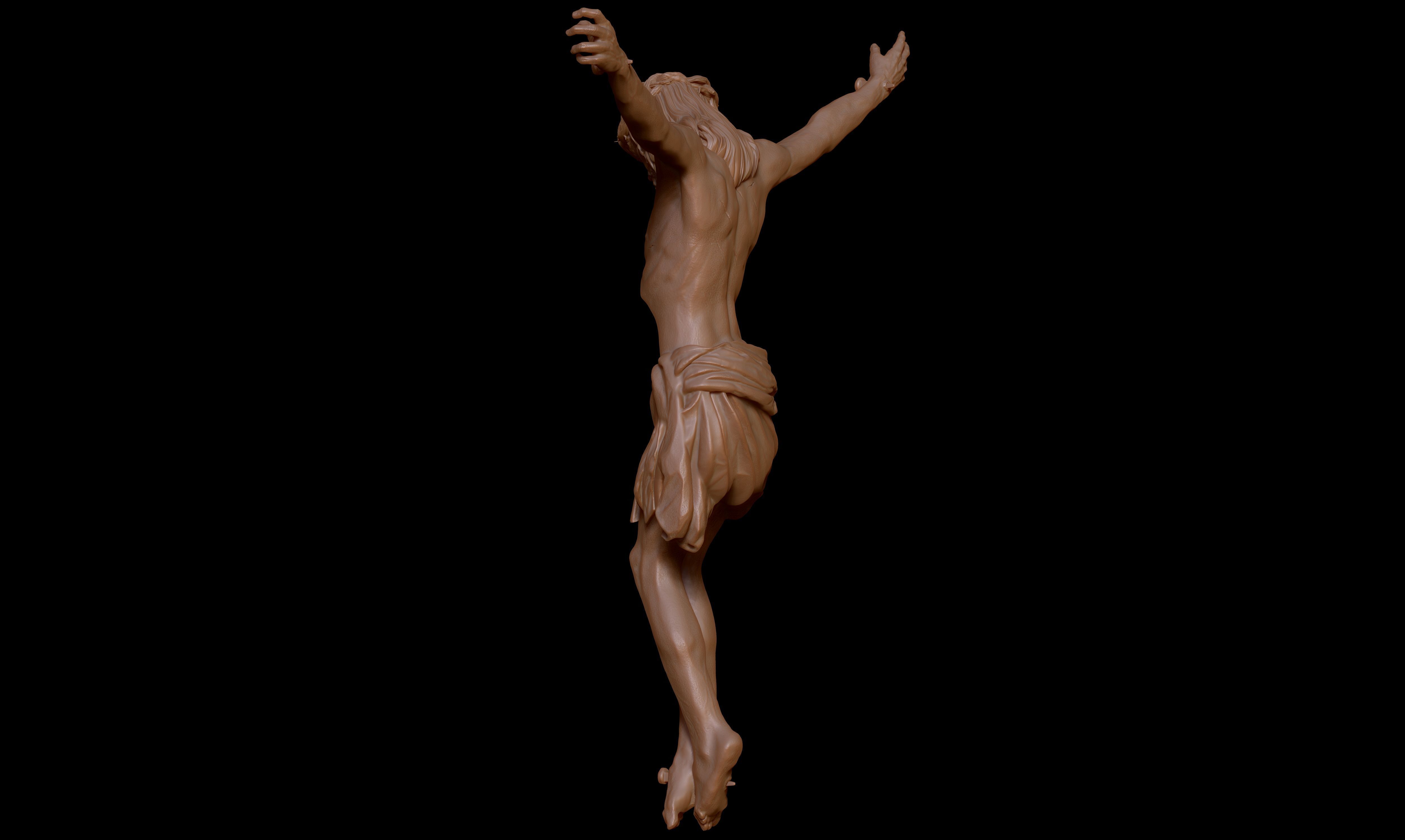 Crucifix Statue - Jesus Christ Sculpture  3D print model_23