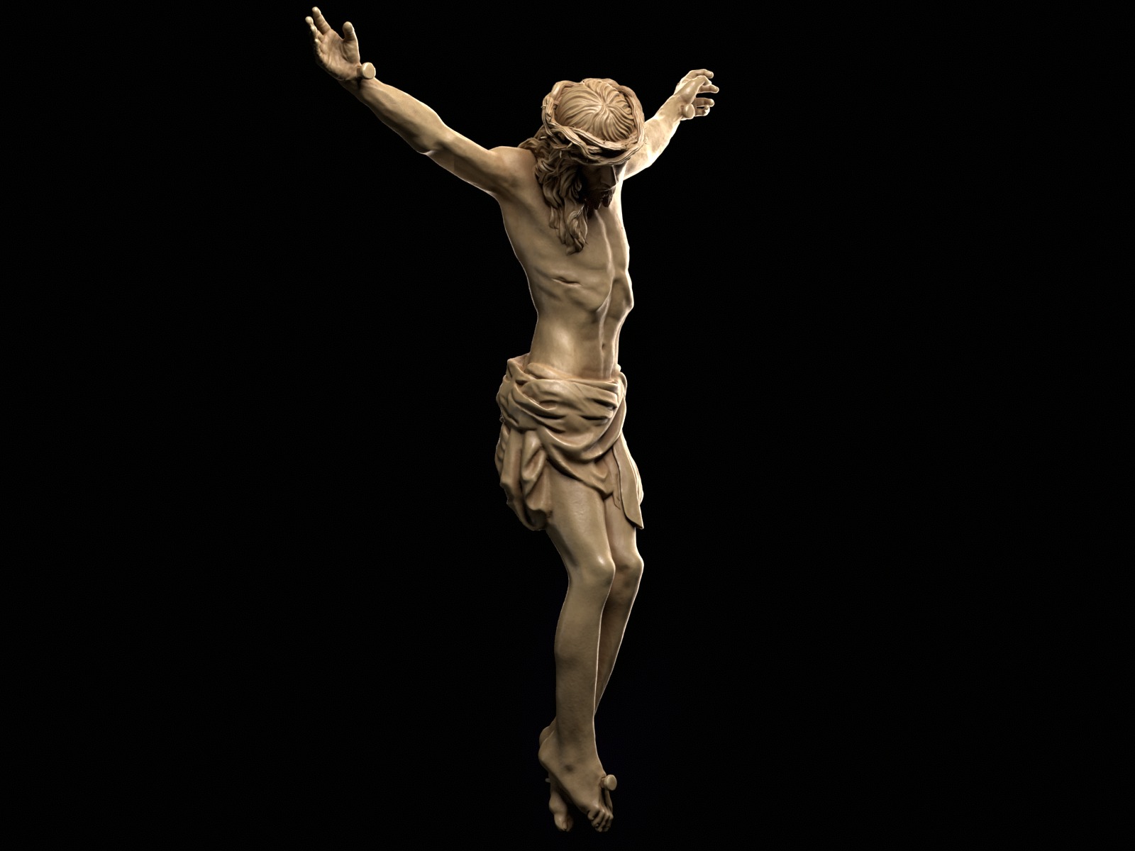 Crucifix Statue - Jesus Christ Sculpture  3D print model_2