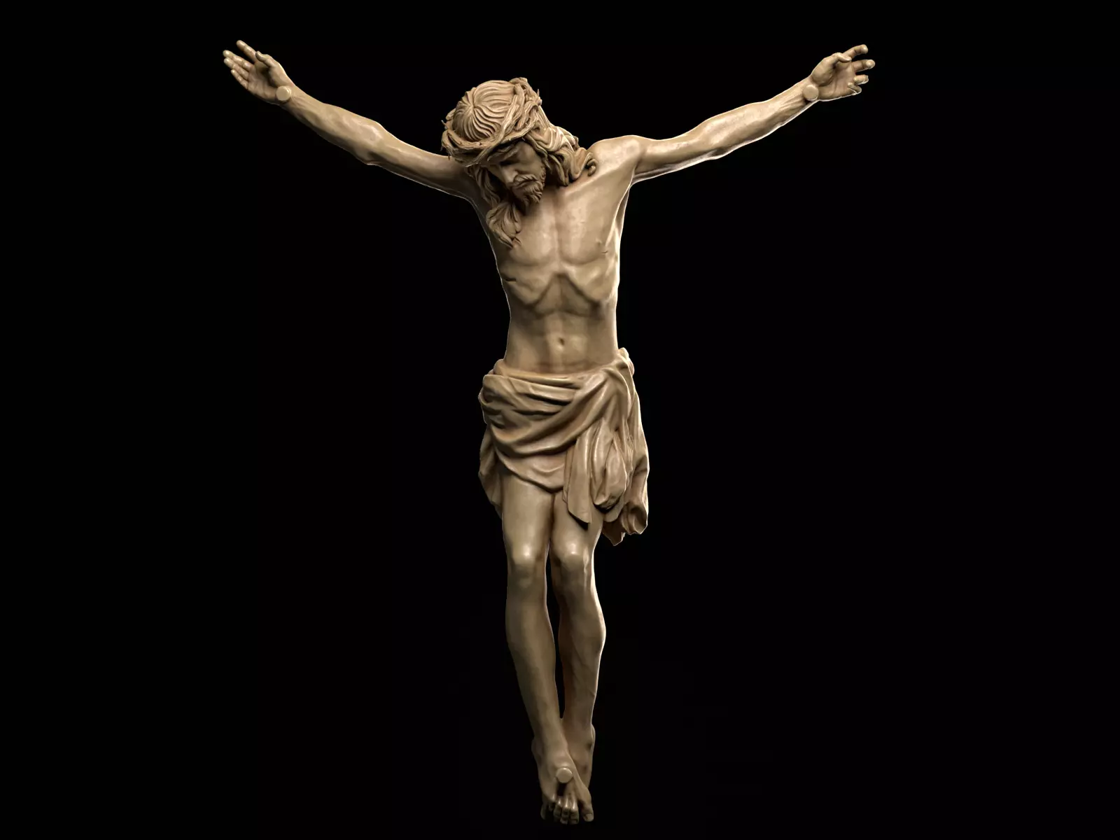Crucifix Statue - Jesus Christ Sculpture  3D print model_0