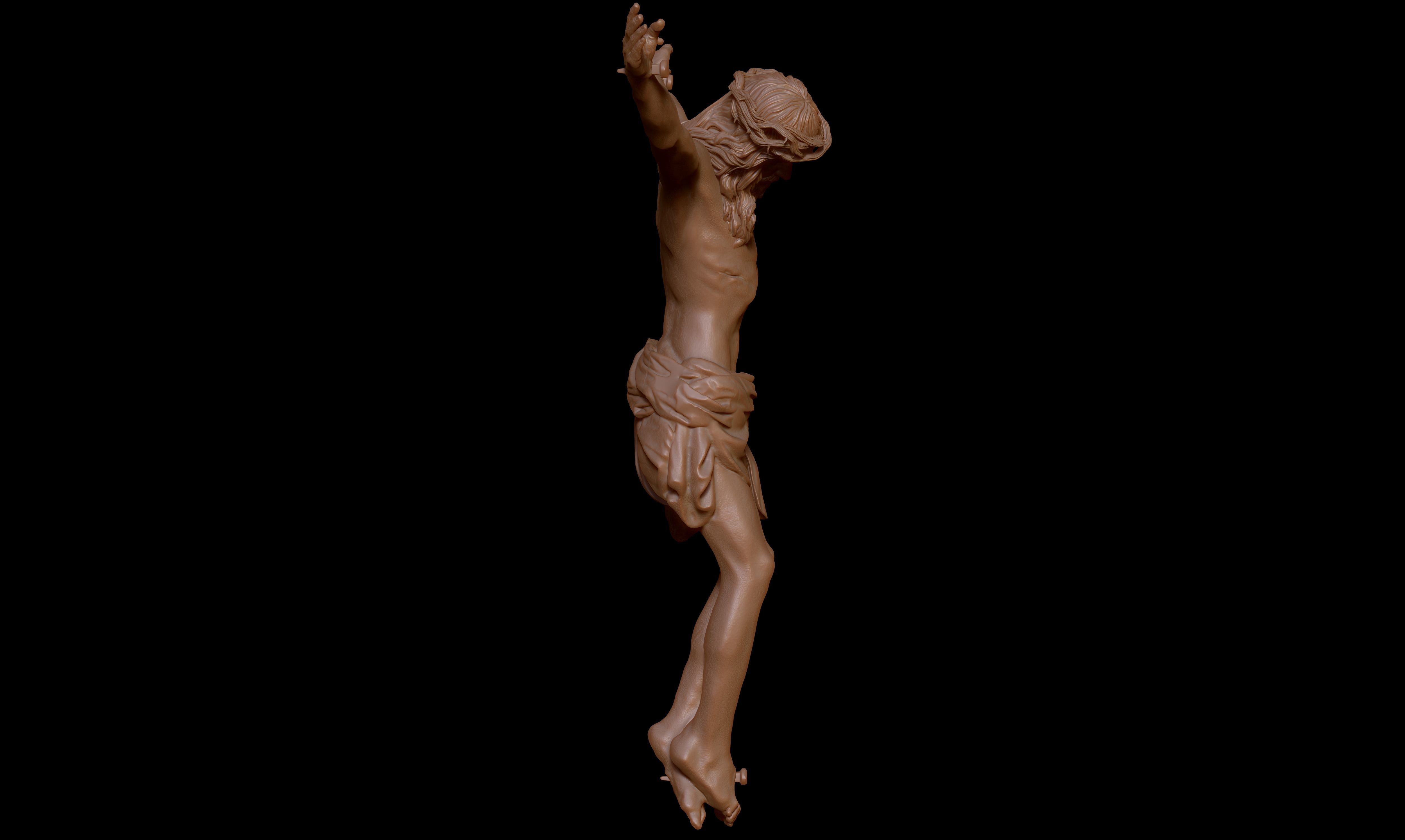 Crucifix Statue - Jesus Christ Sculpture  3D print model_20