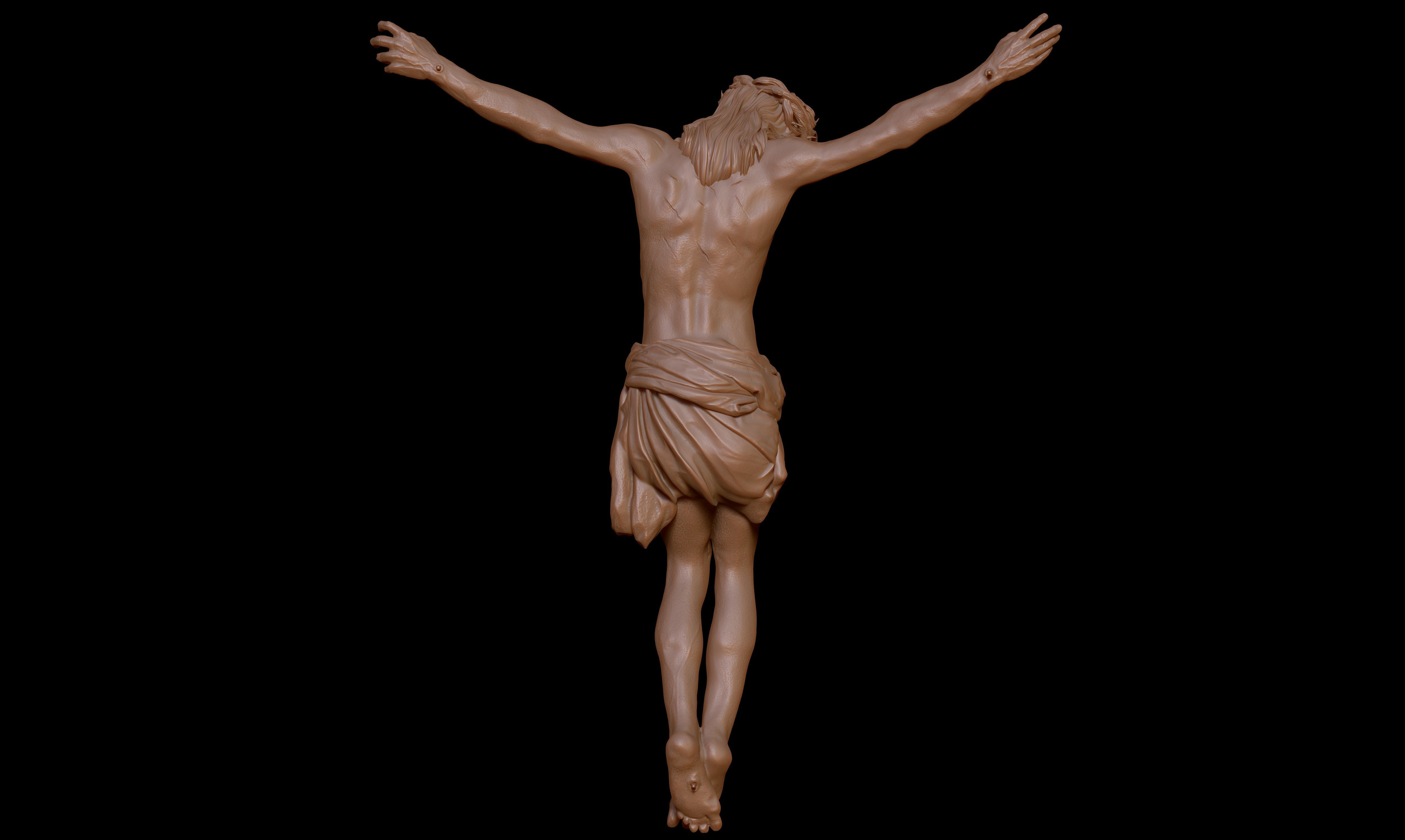 Crucifix Statue - Jesus Christ Sculpture  3D print model_22