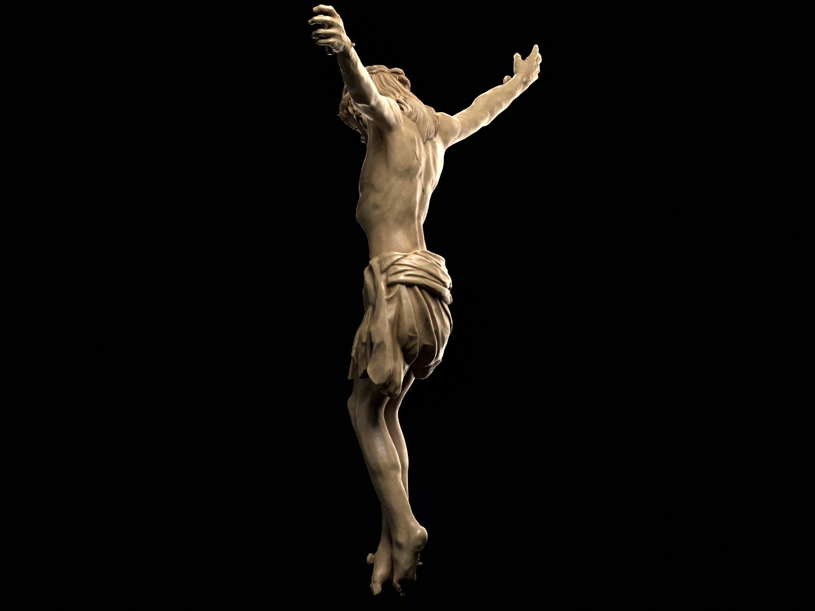 Crucifix Statue - Jesus Christ Sculpture  3D print model_6