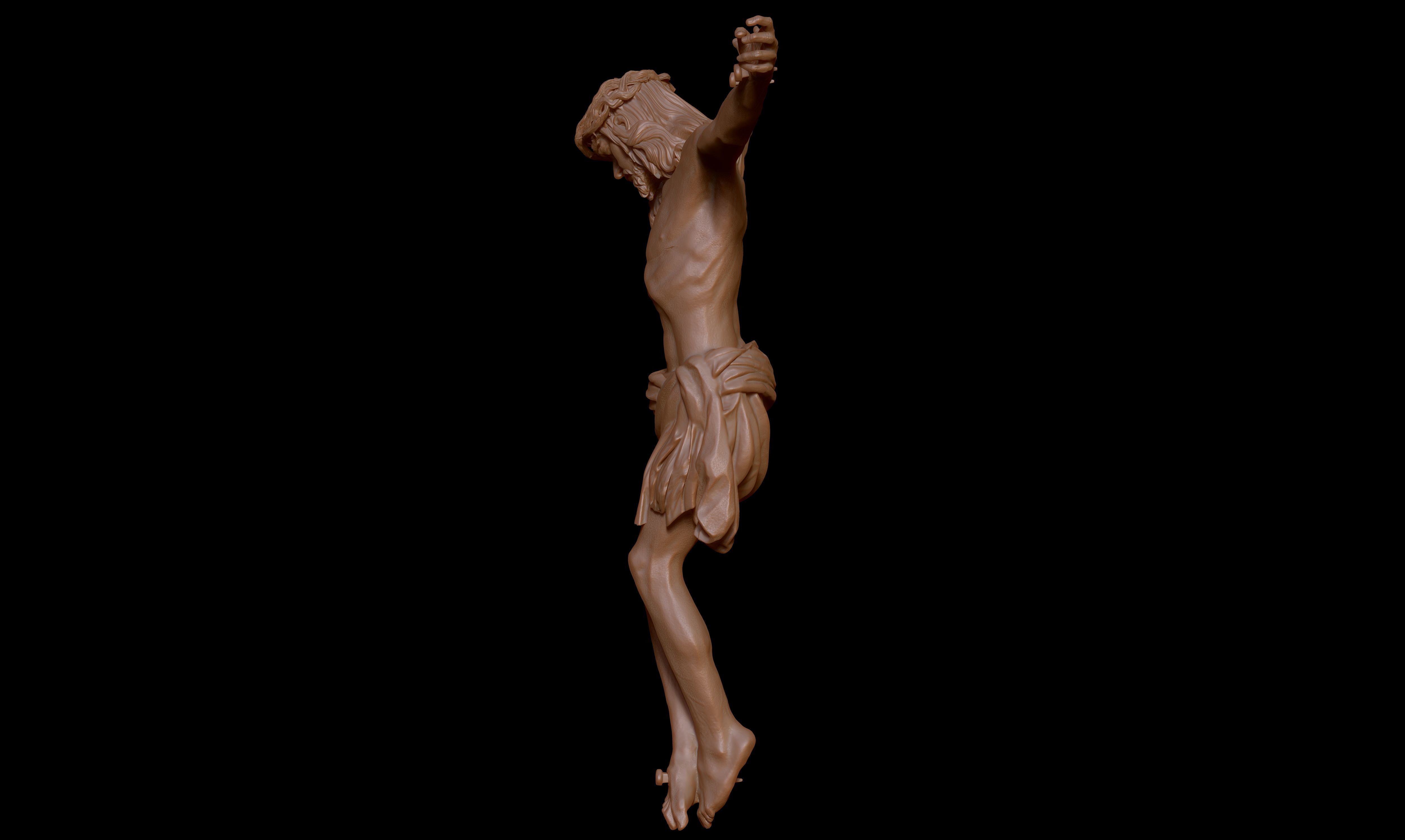 Crucifix Statue - Jesus Christ Sculpture  3D print model_24