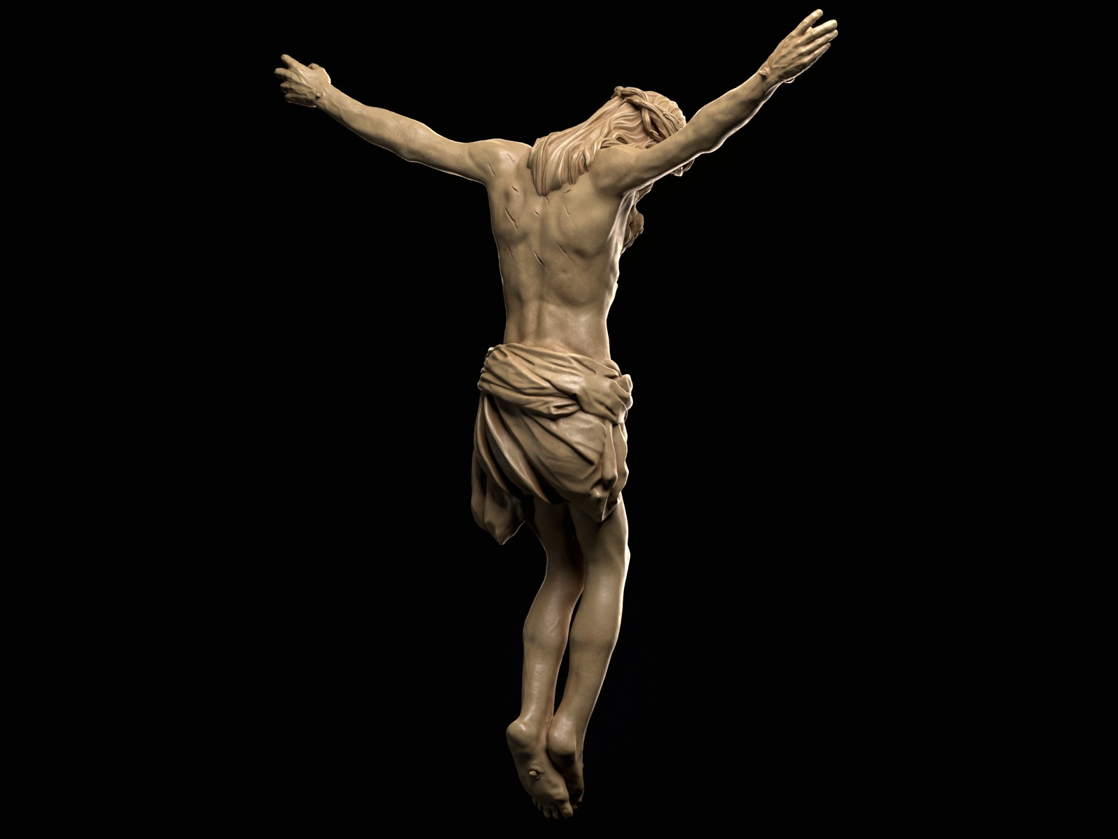 Crucifix Statue - Jesus Christ Sculpture  3D print model_4