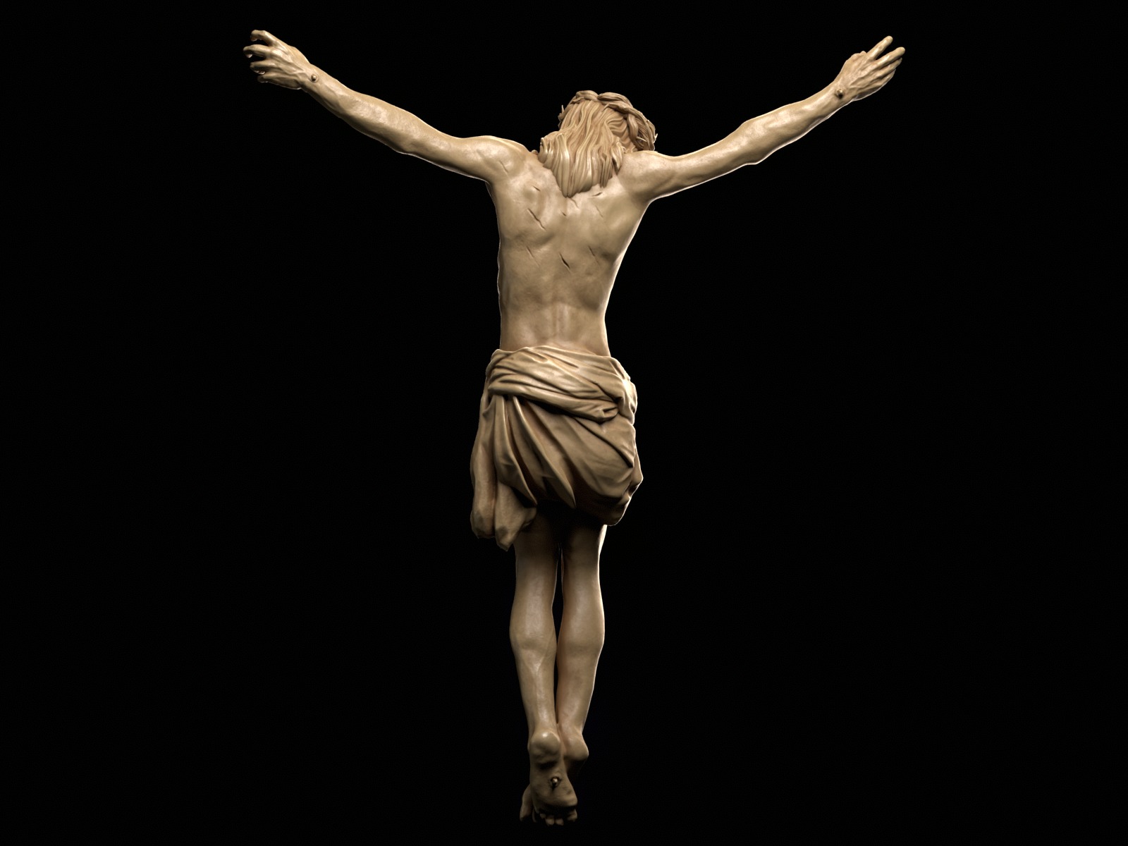 Crucifix Statue - Jesus Christ Sculpture  3D print model_5