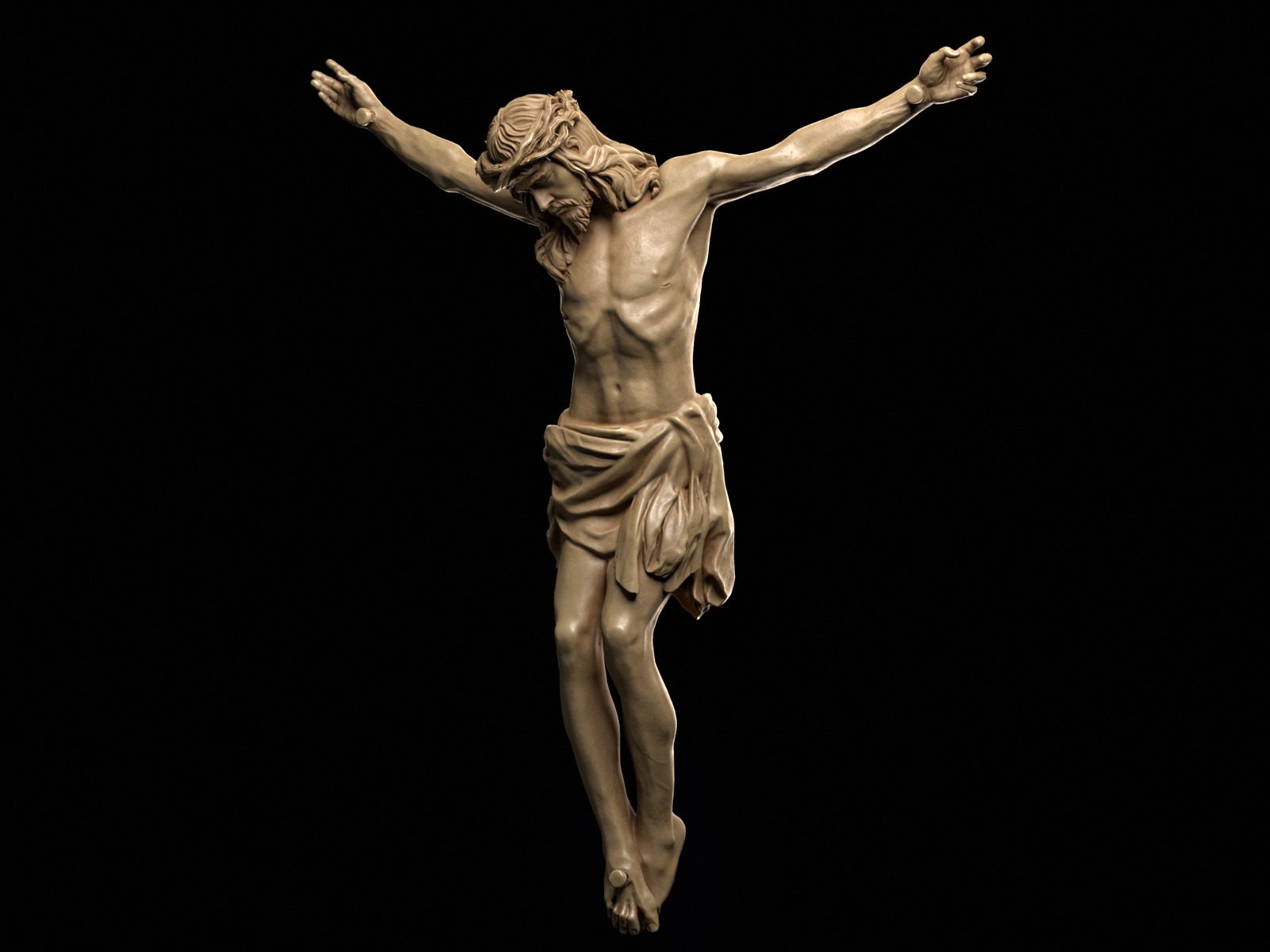 Crucifix Statue - Jesus Christ Sculpture  3D print model_8