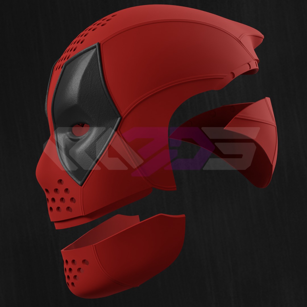 Deadpool 3D Faceshell 3D print model_6