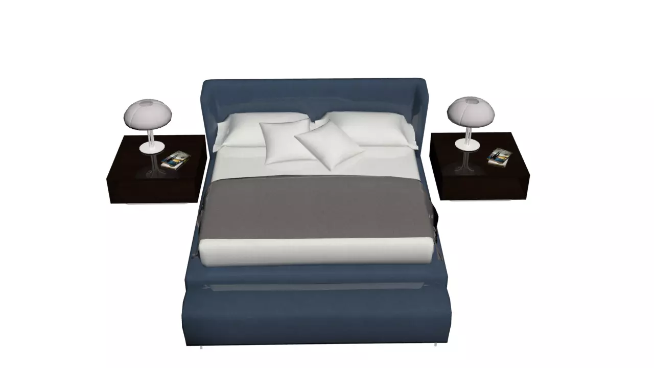 Bed 3d model Free low-poly 3D model