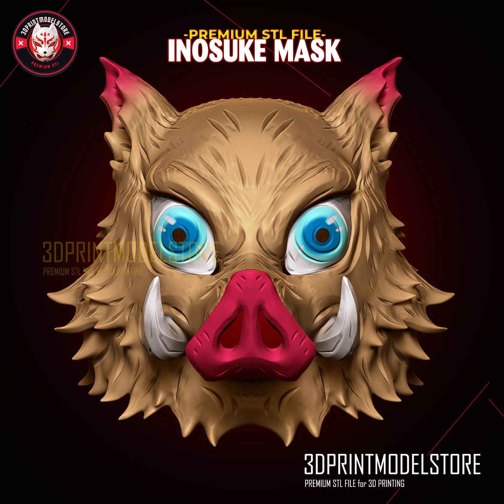 Demon Slayer Inosuke Mask - Kimetsu no Yaiba Cosplay 3D print model_0