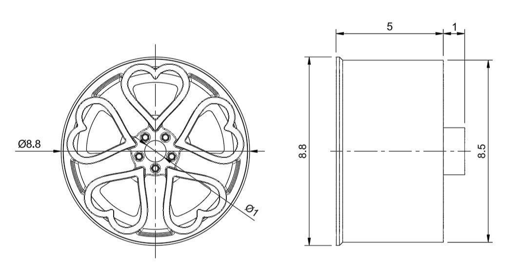 JOVA LOVE RIMS FOR DIECAST 64 SCALE 3D print model_3