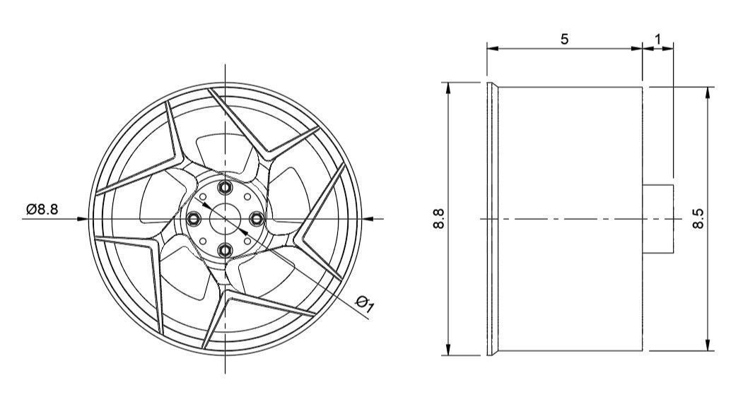 JOVA MERCURY SABLE RIMS FOR DIECAST 64 SCALE 3D print model_3