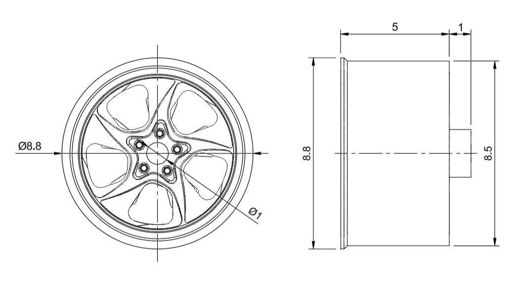 JOVA PORSCHE 992 RIMS FOR DIECAST 64 SCALE 3D print model_3