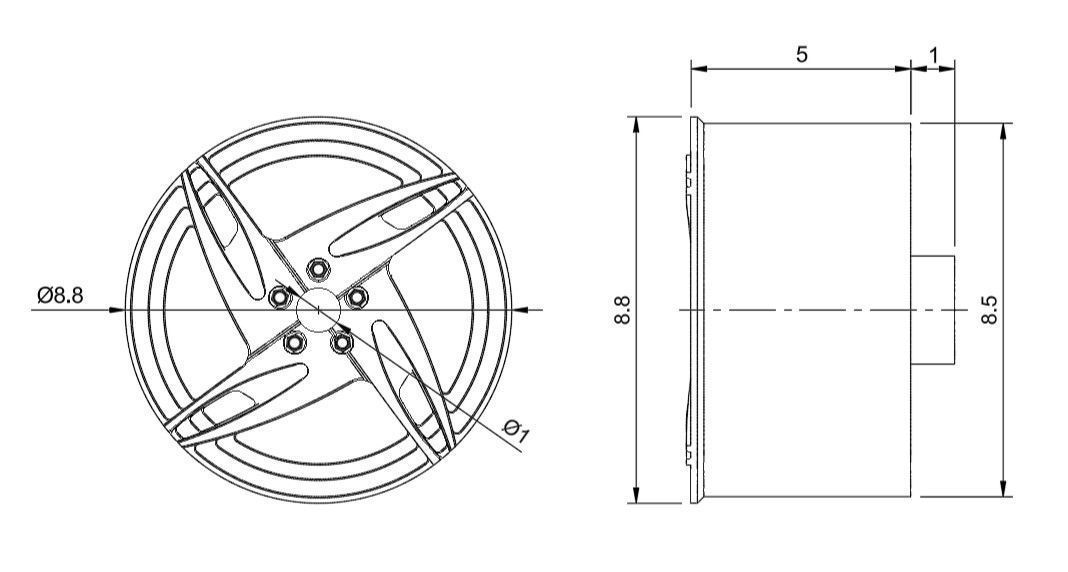 JOVA TESLA RIMS FOR DIECAST 64 SCALE 3D print model_3