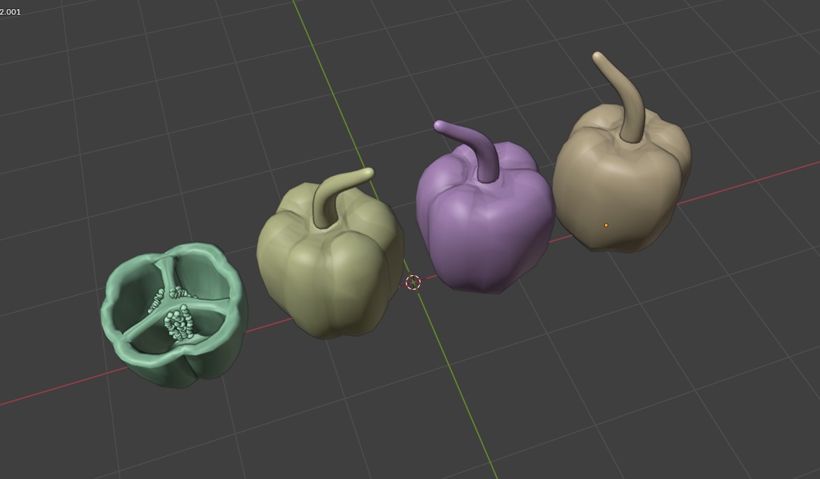 Bell Pepper Low Poly realistic 3d model for game Low-poly 3D model_17