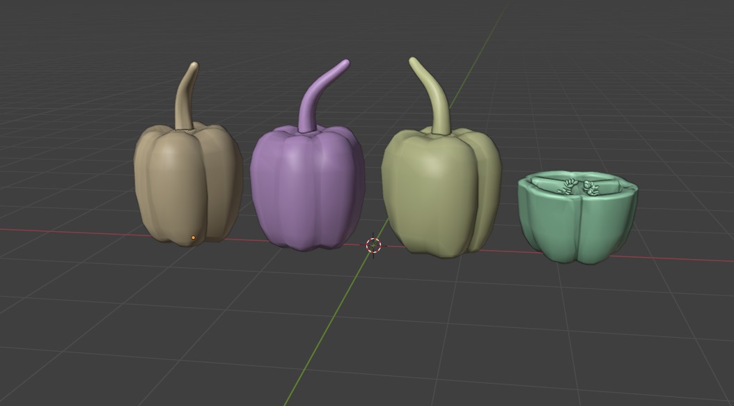 Bell Pepper Low Poly realistic 3d model for game Low-poly 3D model_16