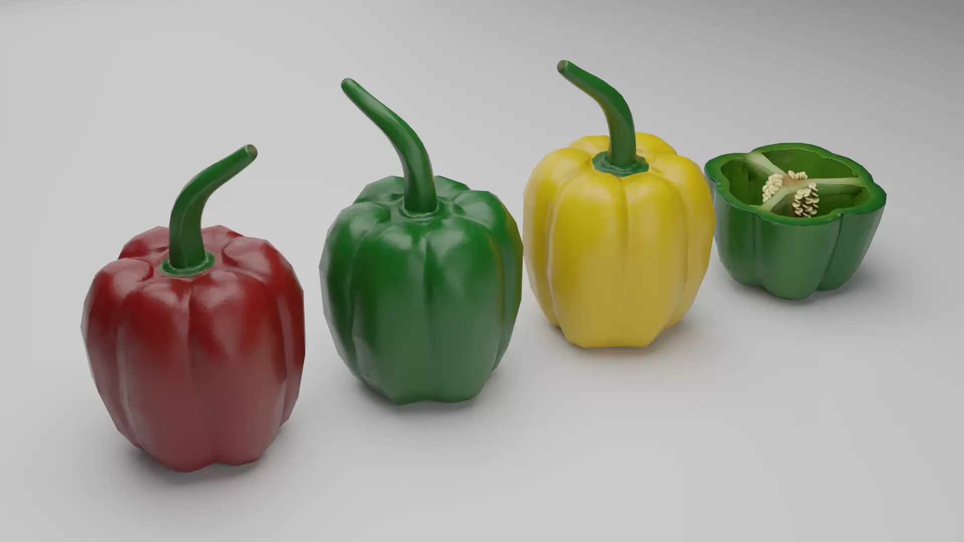 Bell Pepper Low Poly realistic 3d model for game Low-poly 3D model_0