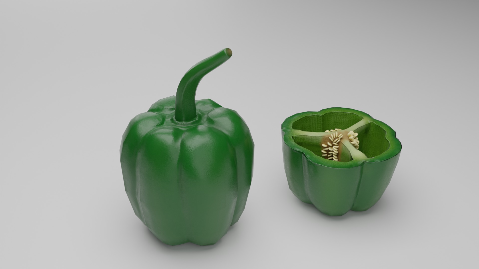 Bell Pepper Low Poly realistic 3d model for game Low-poly 3D model_9