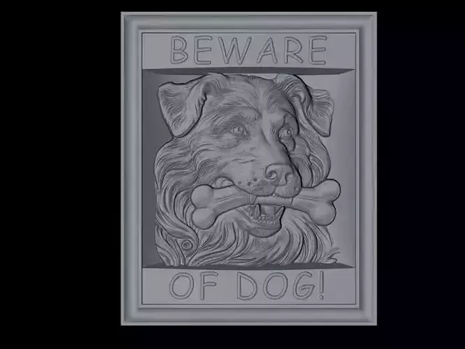 Sign beware of dogs cnc model 3D model