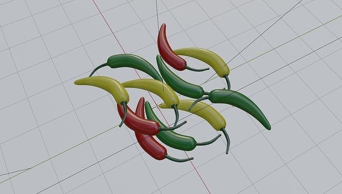 Serrano Pepper Low Poly realistic 3d model for game Low-poly 3D model 6