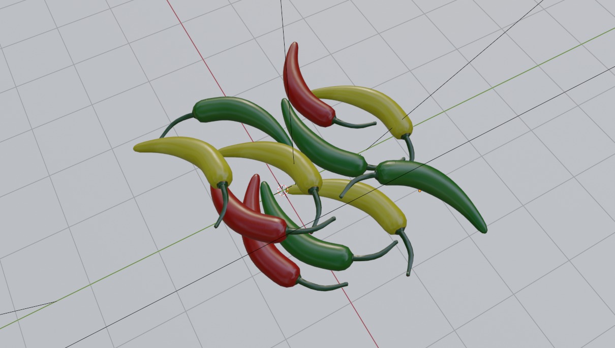 Serrano Pepper Low Poly realistic 3d model for game Low-poly 3D model_5