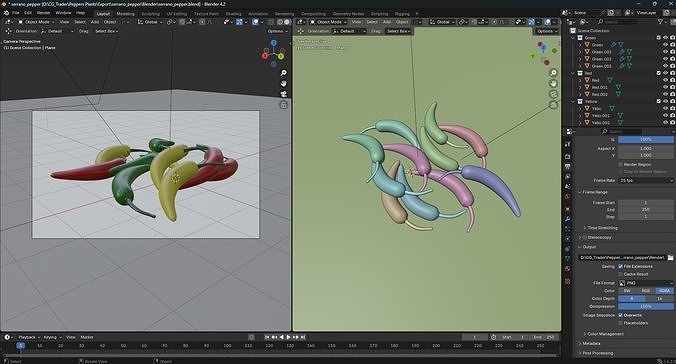 Serrano Pepper Low Poly realistic 3d model for game Low-poly 3D model 4