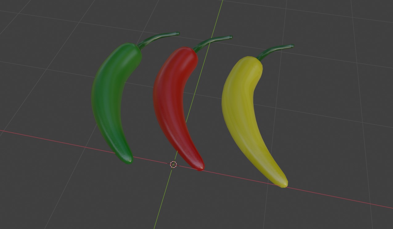 Serrano Pepper Low Poly realistic 3d model for game Low-poly 3D model_12