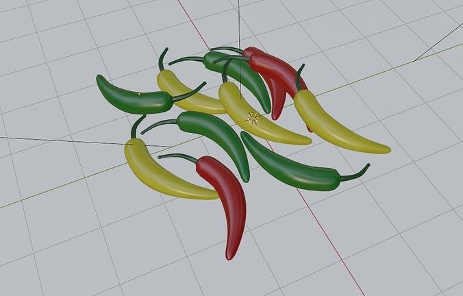 Serrano Pepper Low Poly realistic 3d model for game Low-poly 3D model 7