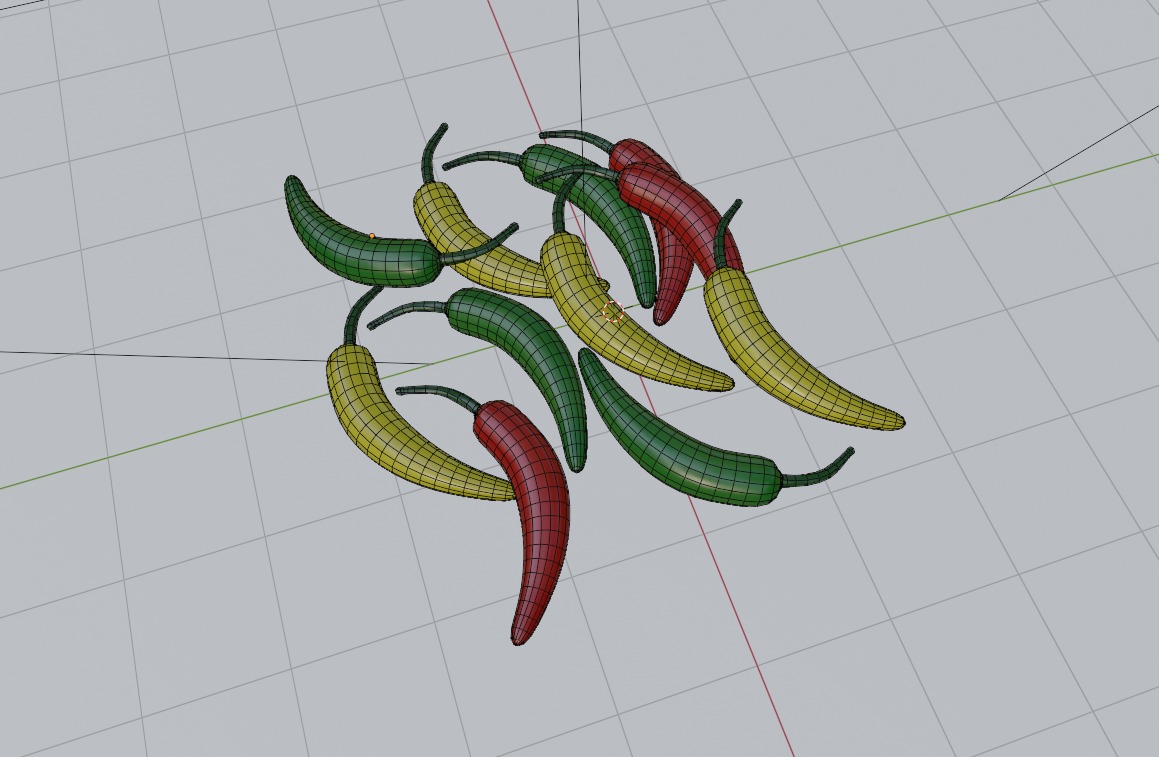 Serrano Pepper Low Poly realistic 3d model for game Low-poly 3D model_7