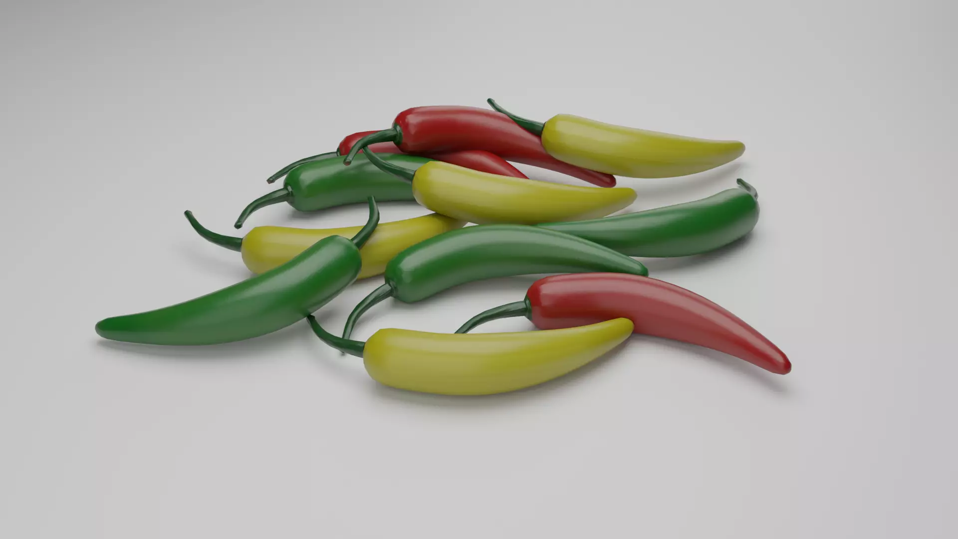 Serrano Pepper Low Poly realistic 3d model for game Low-poly 3D model_0