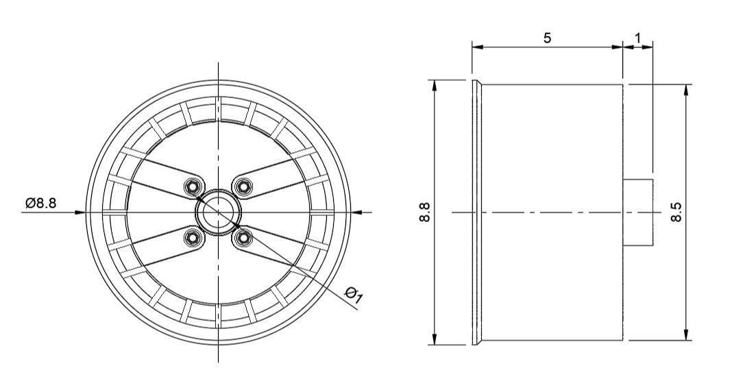 MINI CLASSIC ADVAN ADC RIMS FOR DIECAST 64 SCALE 3D print model_3