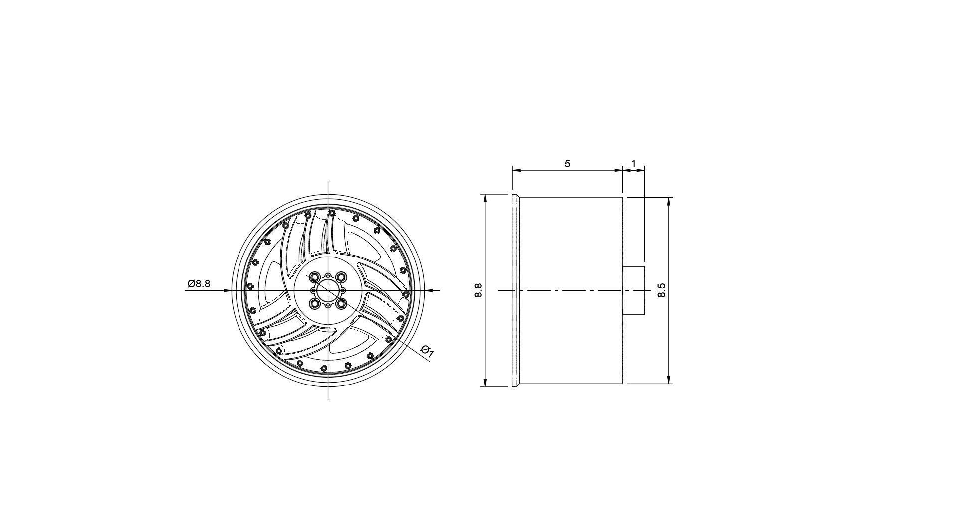 MINI CLASSIC HIRO RIMS FOR DIECAST 64 SCALE 3D print model_3