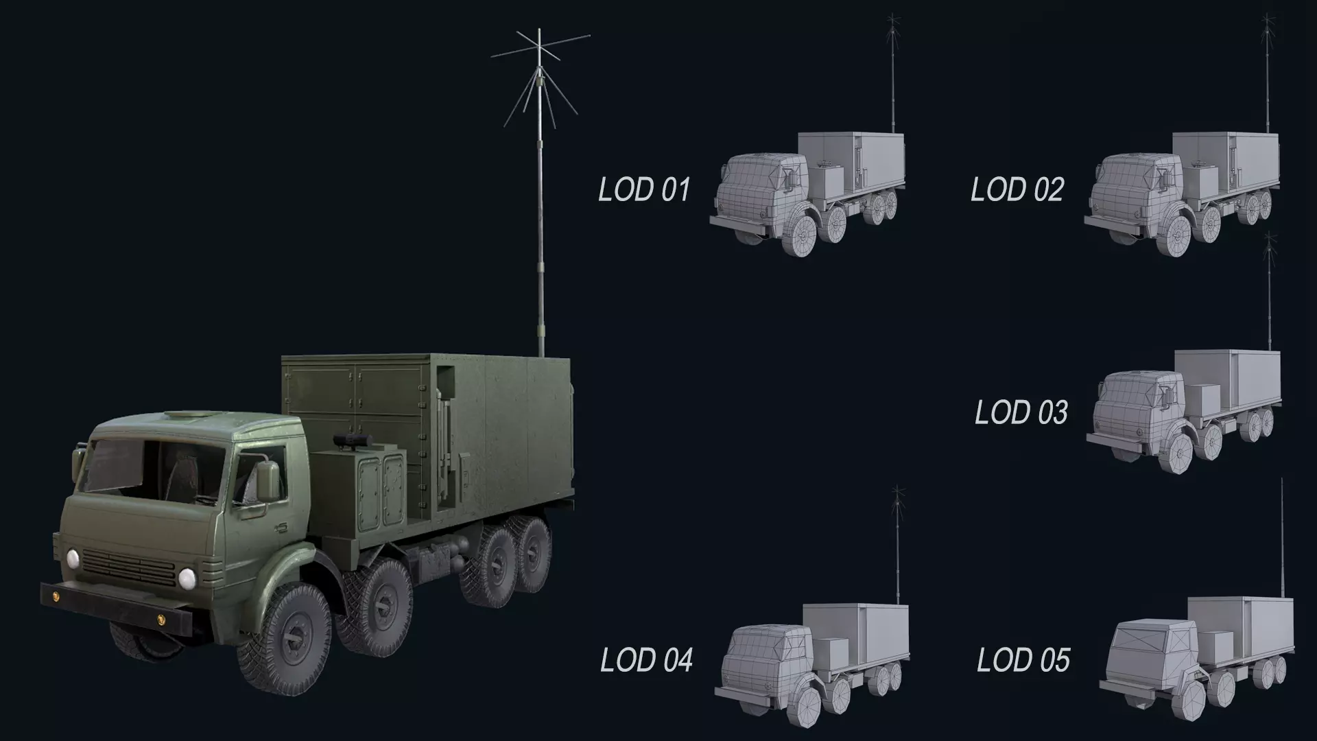 Asset - Army - Krasukha 4 EW System - 02 3D Model Realistic Low-poly 3D model_0