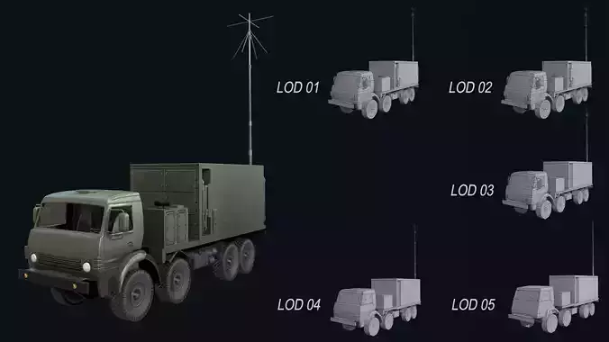 Asset - Army - Krasukha 4 EW System - 02 3D Model Realistic Low-poly 3D model