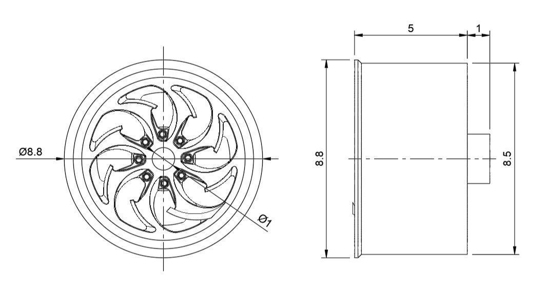 FORGIATO AVIATTO RIMS FOR DIECAST 64 SCALE 3D print model_3