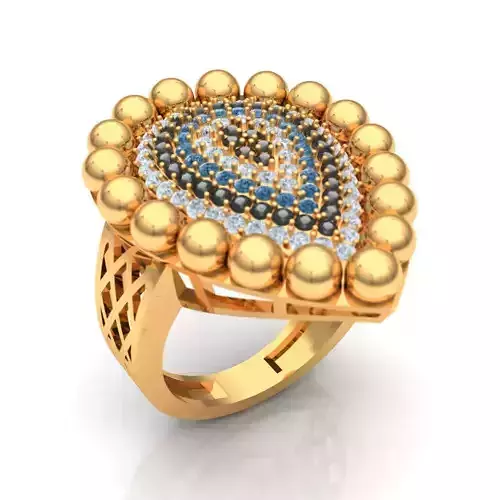 Pear Colour stone Ring 3d Printable design