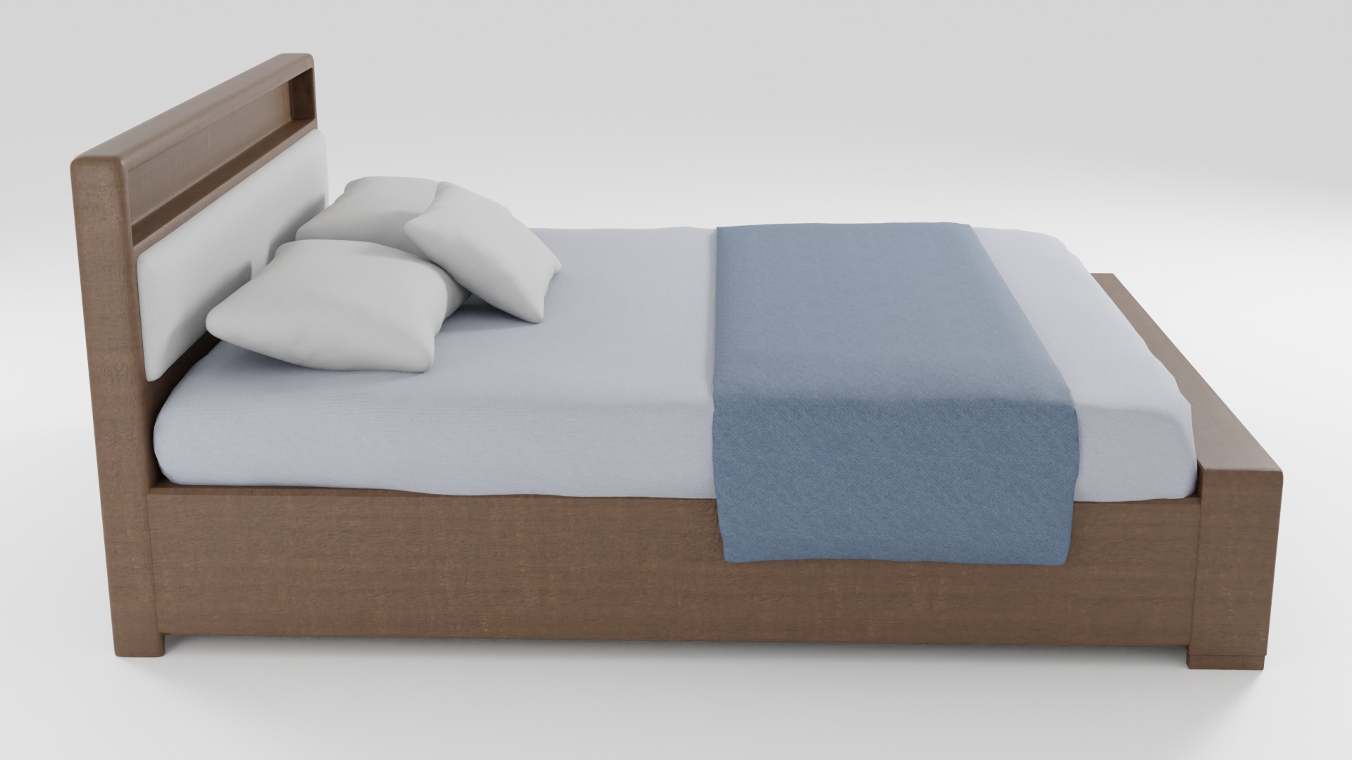 Stylish bed in a minimalist style 3D model_1