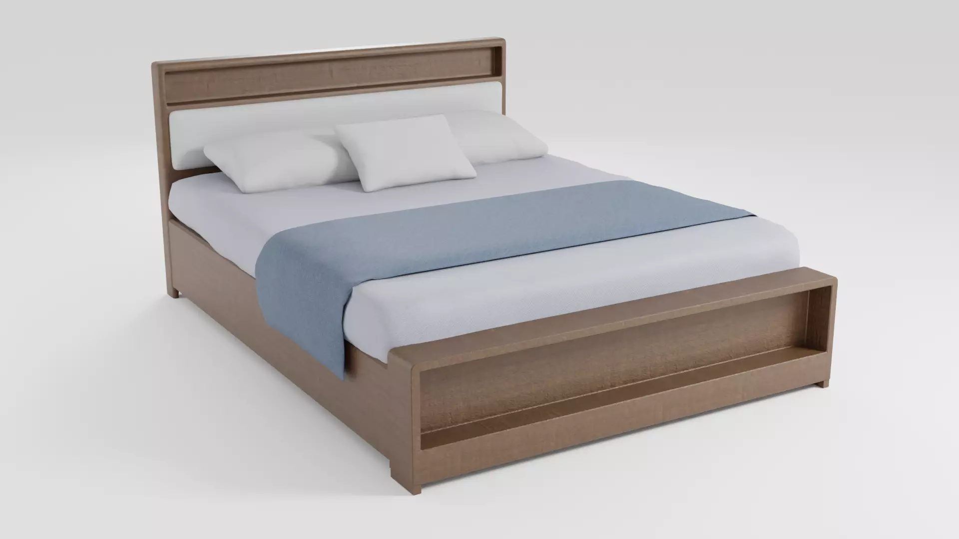 Stylish bed in a minimalist style 3D model_0