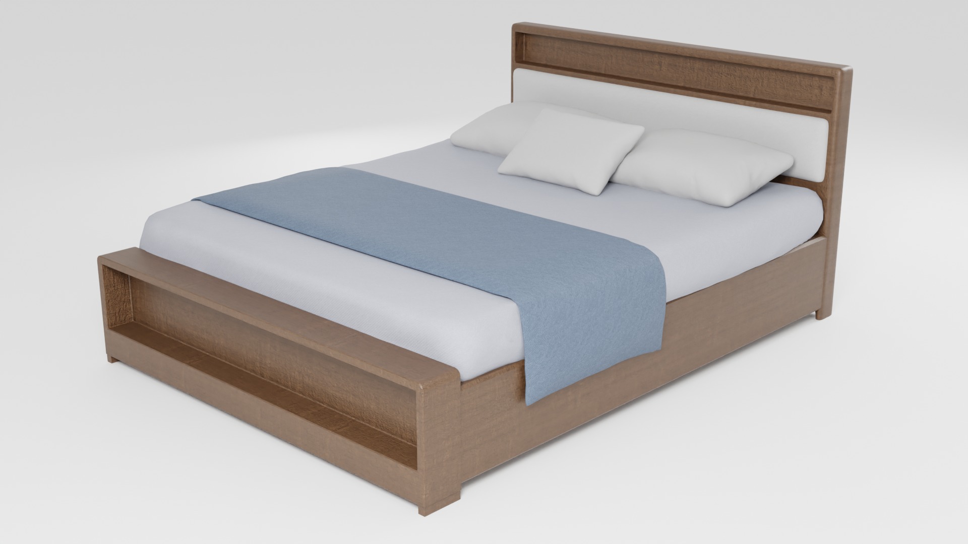 Stylish bed in a minimalist style 3D model_4