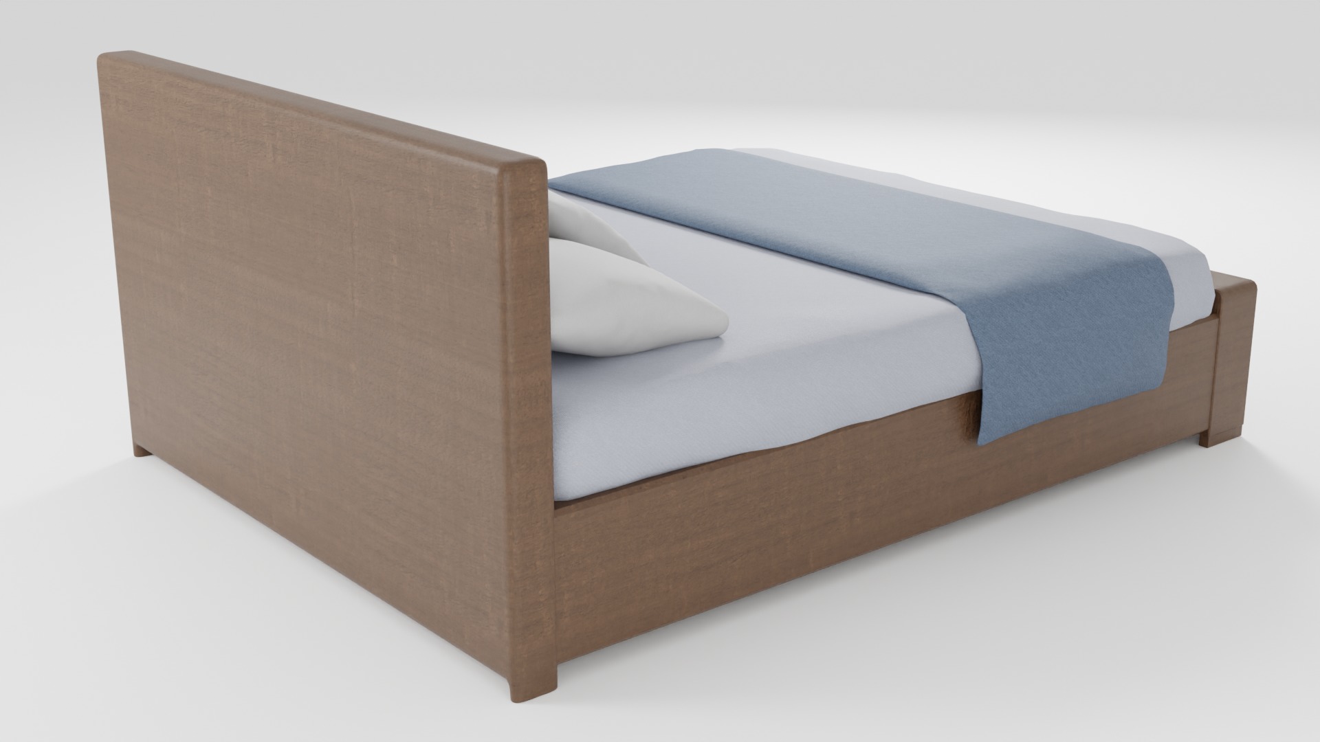 Stylish bed in a minimalist style 3D model_2