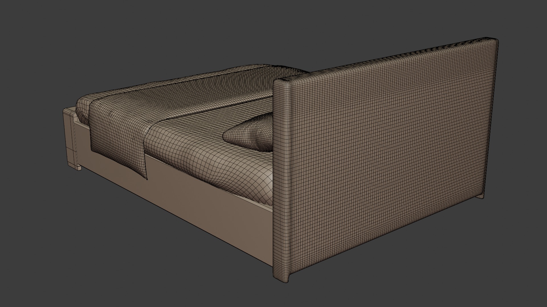 Stylish bed in a minimalist style 3D model_7