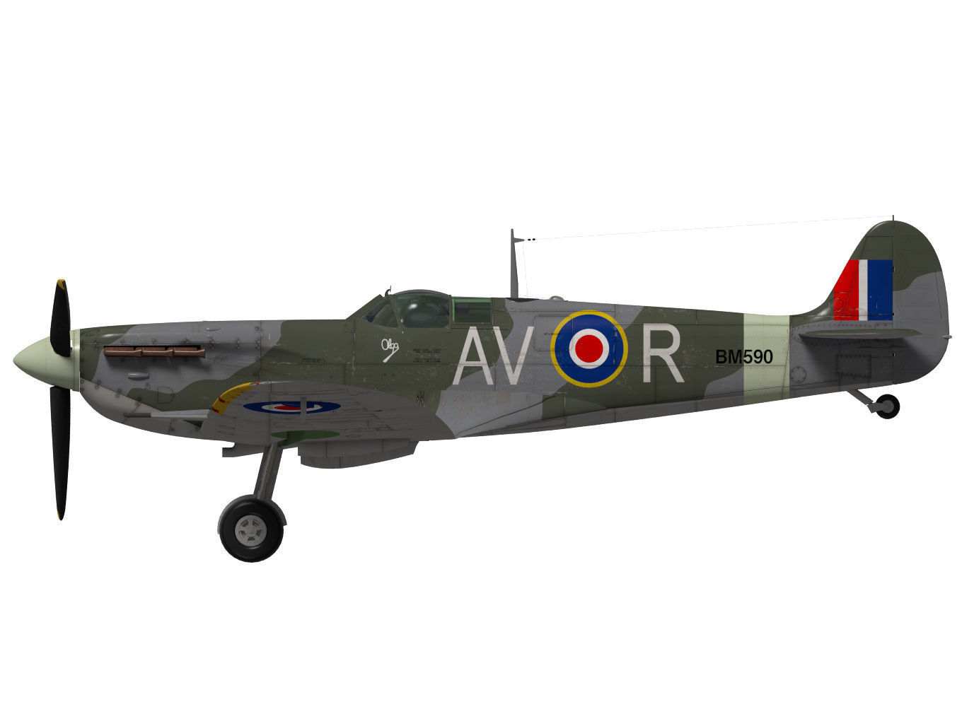 Supermarine Spitfire Mk-Vb 3D model_10