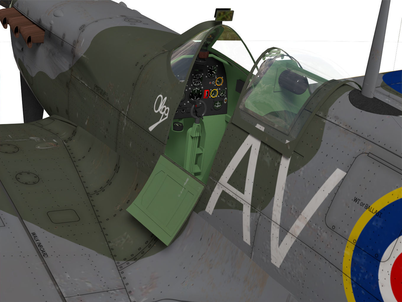 Supermarine Spitfire Mk-Vb 3D model_8