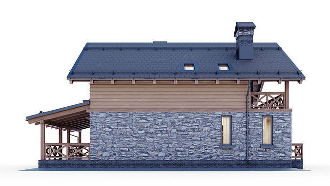 Chalet Style House 3D model 7