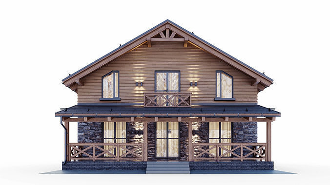 Chalet Style House 3D model 5